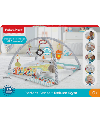 Shop Fisher Price Perfect Sense Deluxe Gym, Plush Infant Play Mat With Toys In Multi-color