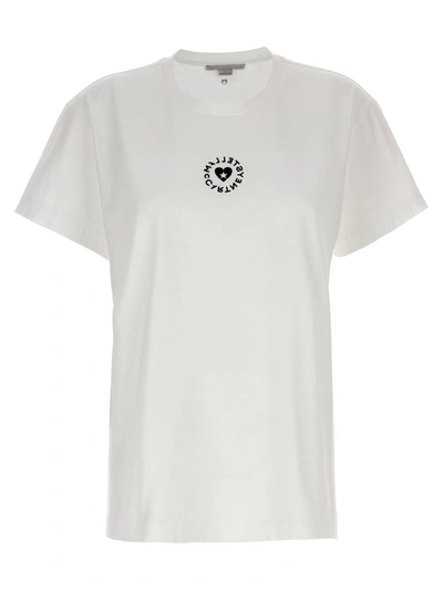 Shop Stella Mccartney 'iconic Mini Heart' T-shirt In White