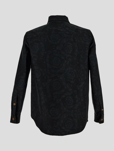 Shop Versace Shirt In Anthacite