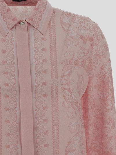 Shop Versace Shirts In Palepink