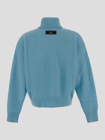 Shop Versace Sweaters In Paleblue