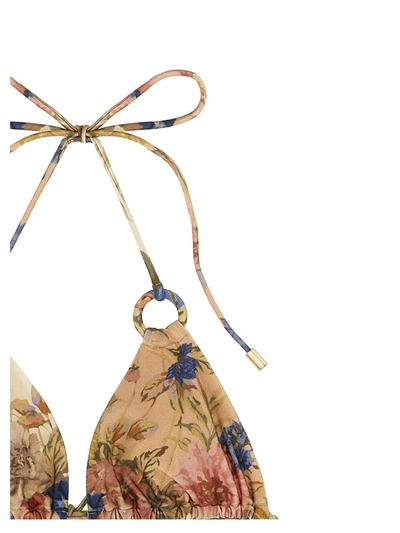 Shop Zimmermann 'august Spliced Ring Tie' Bikini In Multicolor