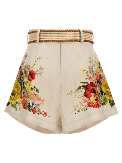 Shop Zimmermann 'alight Tuck' Shorts In Multicolor