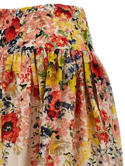 Shop Zimmermann 'alight Basque Midi' Skirt In Multicolor
