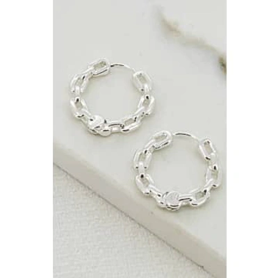 Shop Envy Jewellery Silver Hoop Earrings In Metallic