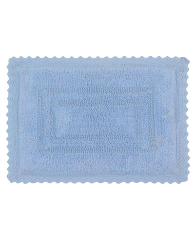 Home Weavers Opulent Reversible Bath Rug, 17" X 24" In Blue