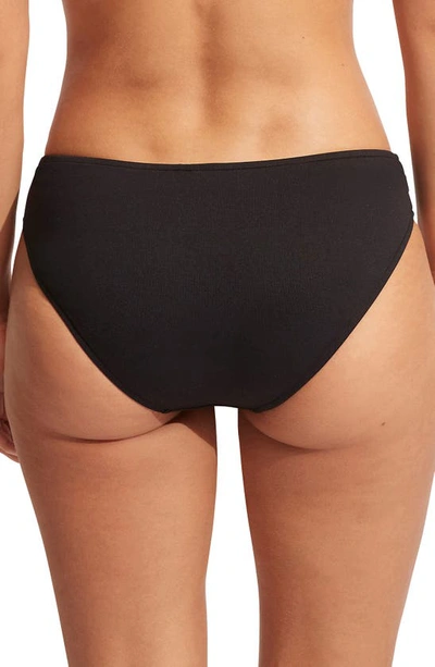 Shop Seafolly Collective Twist Band Hipster Bikini Bottoms In Black