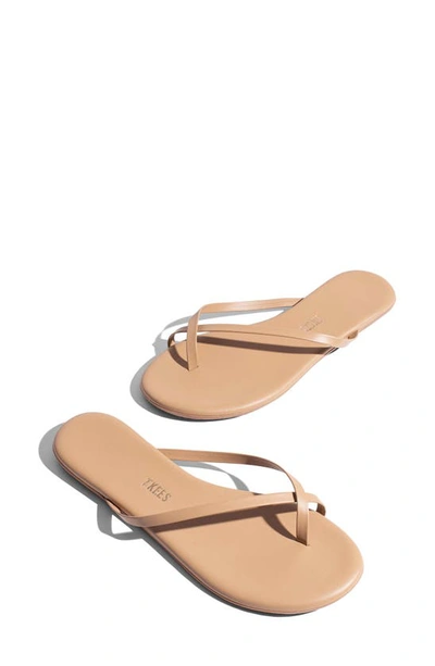 Shop Tkees Riley Metallic Flip Flop In Cocobutter