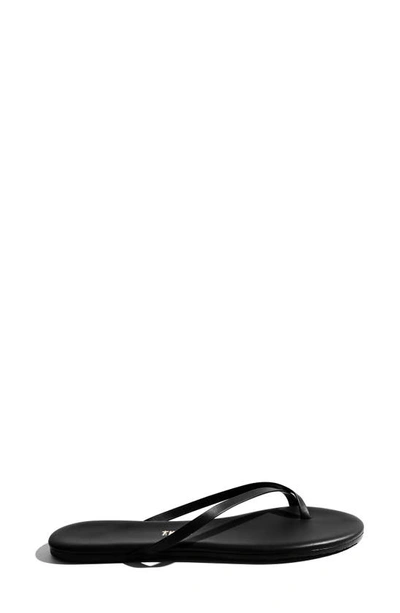Tkees Riley Matte-leather Flip Flops In Black