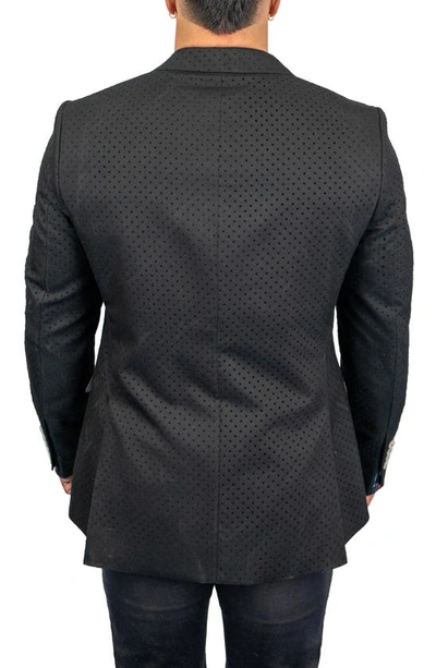 Shop Maceoo Socrates Flocked Dot Sport Coat In Black