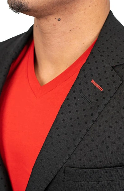 Maceoo Socrates Flocked Dot Sport Coat In Black