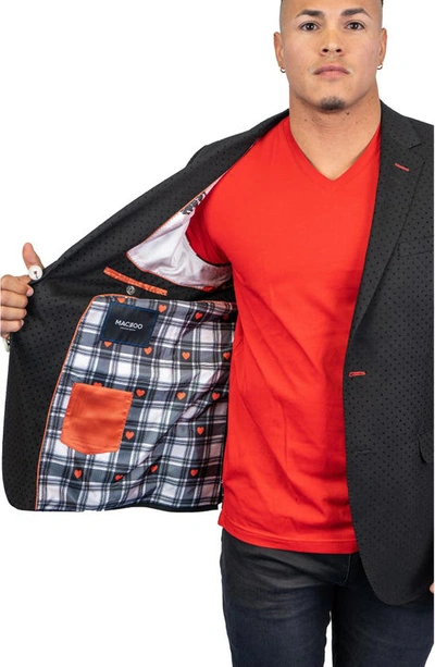Maceoo Socrates Flocked Dot Sport Coat In Black