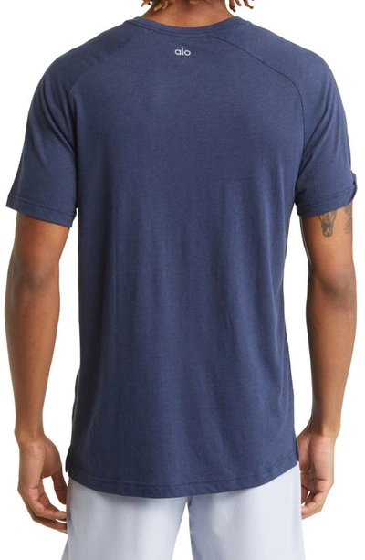 Shop Alo Yoga The Triumph Crewneck T-shirt In Navy