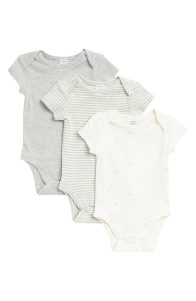 Shop Nordstrom Assorted 3-pack Cotton Bodysuits In Grey Star And Stripe Pack