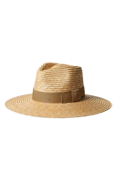 Shop Brixton Joanna Straw Hat In Honey/ Mojave/ Black