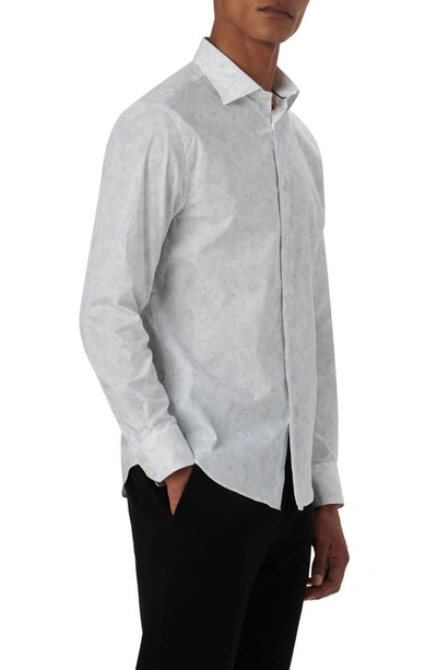 Shop Bugatchi Axel Floral Stretch Button-up Shirt In White