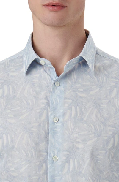 Shop Bugatchi Julian Shaped Fit Floral Stretch Cotton Button-up Shirt In Air Blue