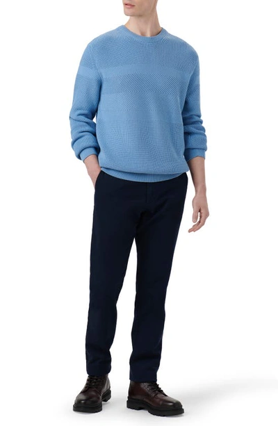 Shop Bugatchi Mixed Stitch Cotton Sweater In Air Blue
