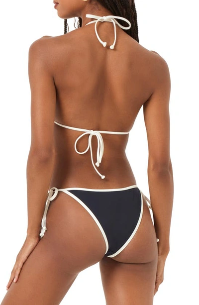 Shop L*space Levy Bitsy String Bikini Bottoms In Black/ Cream