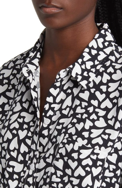 Shop Rails Kathryn Heart Print Button-up Shirt In Amore
