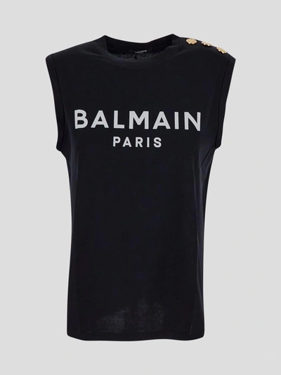 Shop Balmain T-shirts And Polos In Noirblanc