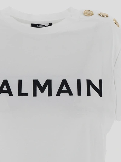 Shop Balmain T-shirts And Polos In Blancnoir