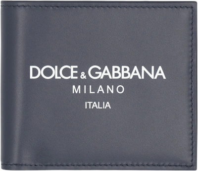 Shop Dolce & Gabbana Leather Flap-over Wallet In Blue