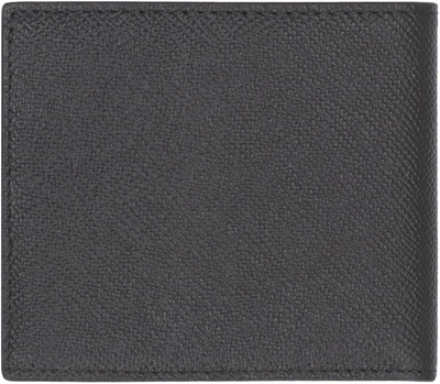 Dolce & Gabbana Bifold Wallet In Black Dauphine Leather In Black