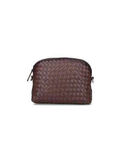 Dragon Diffusion Rectangular Woven Texture Shoulder Bag In Brown