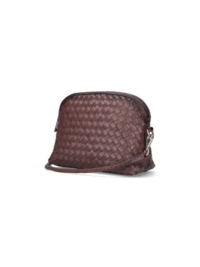 Dragon Diffusion Rectangular Woven Texture Shoulder Bag In Brown