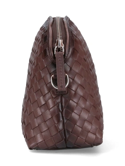 Dragon Diffusion Rectangular Woven Texture Shoulder Bag In Brown