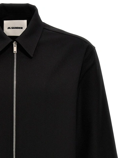 Shop Jil Sander Gabardine Shirt In Black