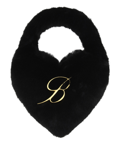 Shop Blumarine Heart Handbag In Black