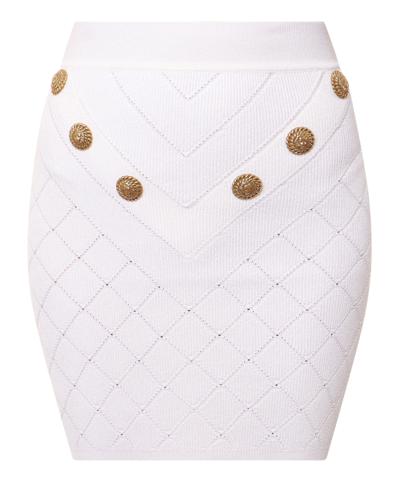 Shop Balmain Mini Skirt In White