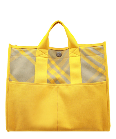 Shop Burberry Tote Bag In Yellow