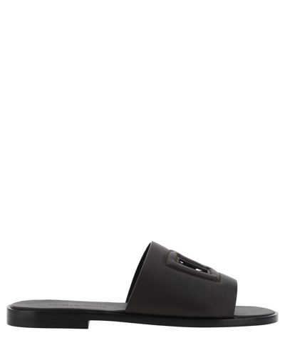 Shop Dolce & Gabbana Slide Sandals In Black