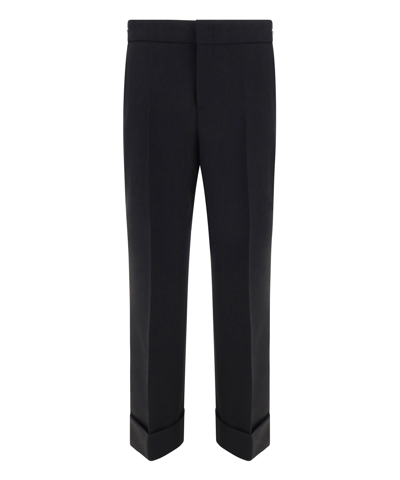 Gucci Wool Cropped Trousers In Black