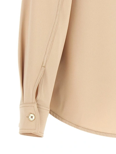 Michael Kors Blouse With Rear Yoke And Buttoned Angle Cuffs In Beige