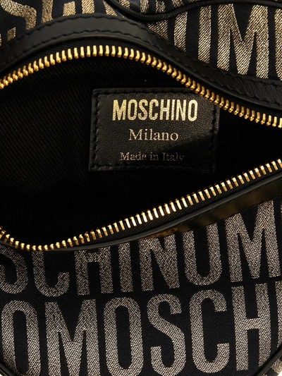 Shop Moschino 'logo' Clutch In Black