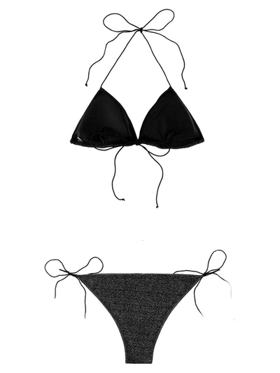 Shop Oseree Oséree 'lumière' Lurex Bikini In Black