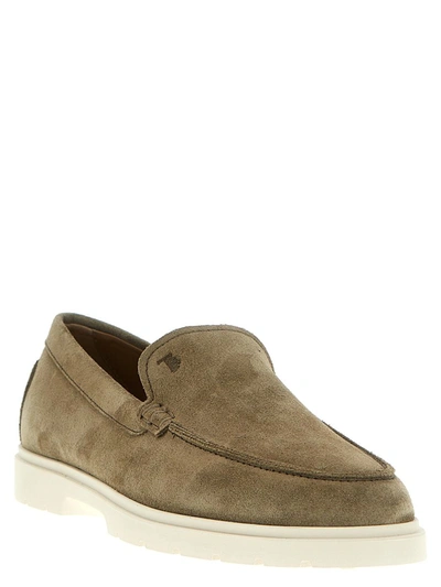 Shop Tod's 'pantofola' Loafers In Beige