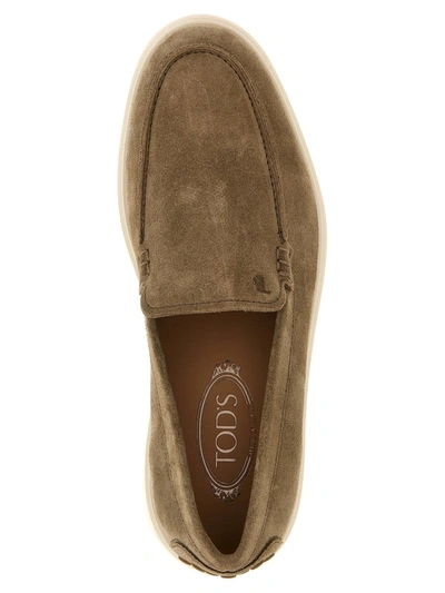 Shop Tod's 'pantofola' Loafers In Beige