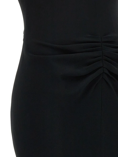 Shop Victoria Beckham 'gathered Waist Midi' Dress In Black