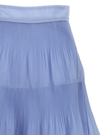 Shop Zimmermann 'pleated Midi' Skirt In Blue