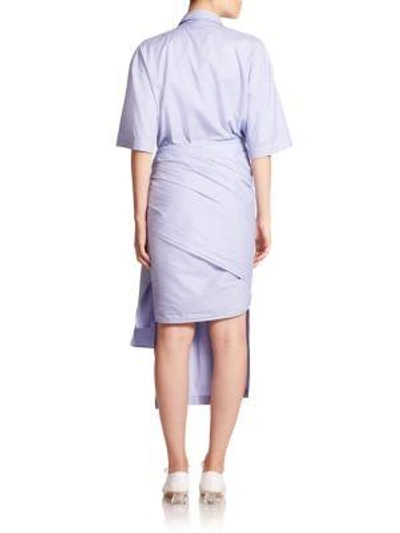 Shop Stella Mccartney Martine Dogtooth Wrap Dress In Light Blue