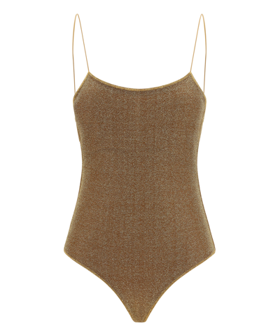 Shop Oseree Lumiere Maillot Swimsuit In Brown