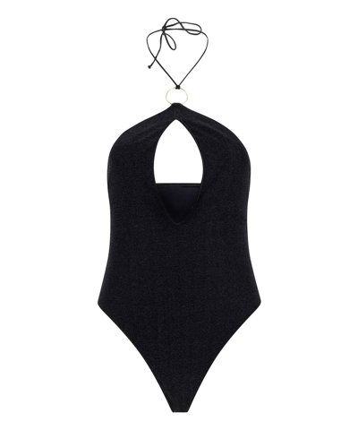 Shop Oseree Lumiere Ring Maillot Swimsuit In Black