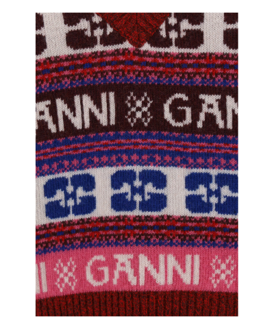 Shop Ganni Logo Waistcoat In Multicolor