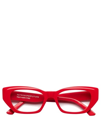 Shop Retrosuperfuture Eyeglasses Amata Optical Rosso In Crl