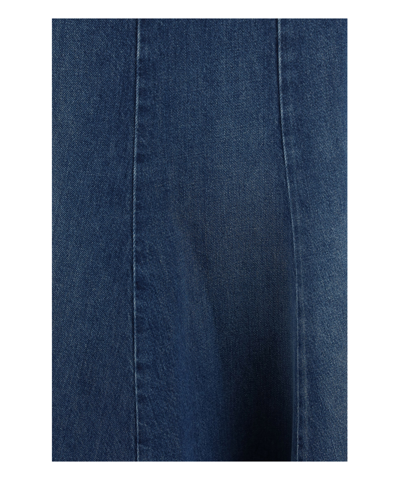 Shop Khaite Lennox Midi Skirt In Blue